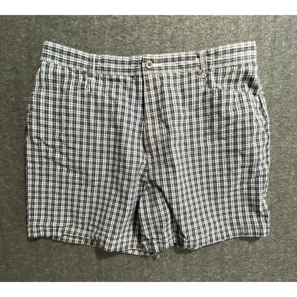 Lee Khakis Women's Shorts  Blue White Paid Stretch Cotton High-Rise Size 18WM